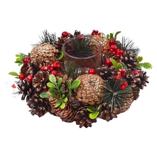 NATAL COROA PORTA VELAS 2300-559 CX16
