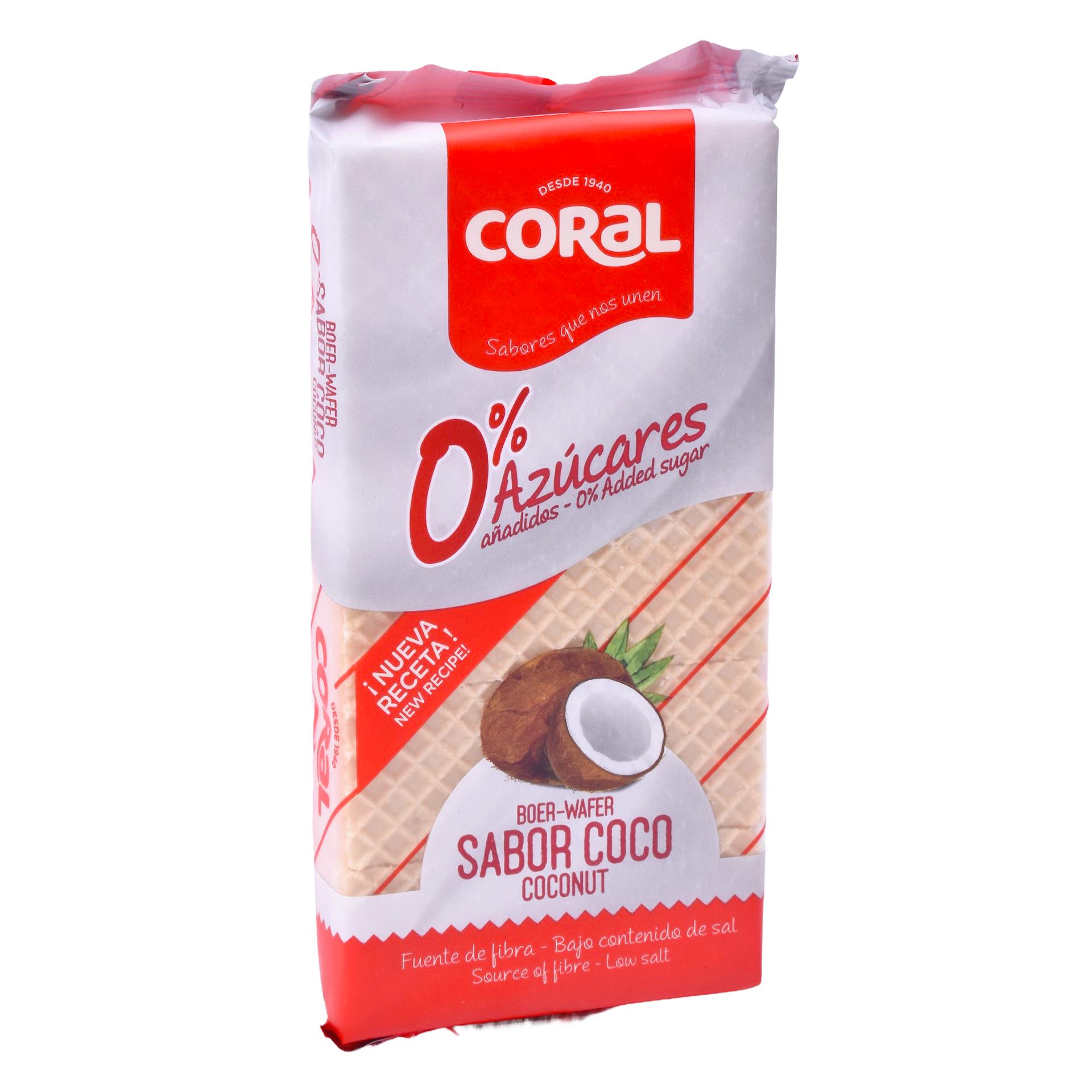 WAFERS BOER COCO CORAL 0%AÇUCAR 150G WAFERS BOER COCO CORAL 0%AÇUCAR 150G