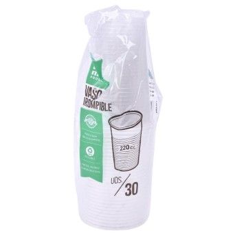 COPO PLASTICO TRANSP 220CC 30UN CX90