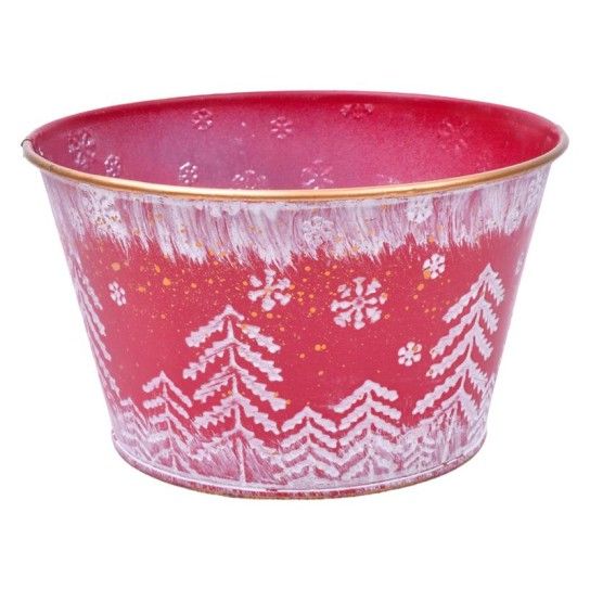 VASO METAL MOTIVOS NATAL 15CM