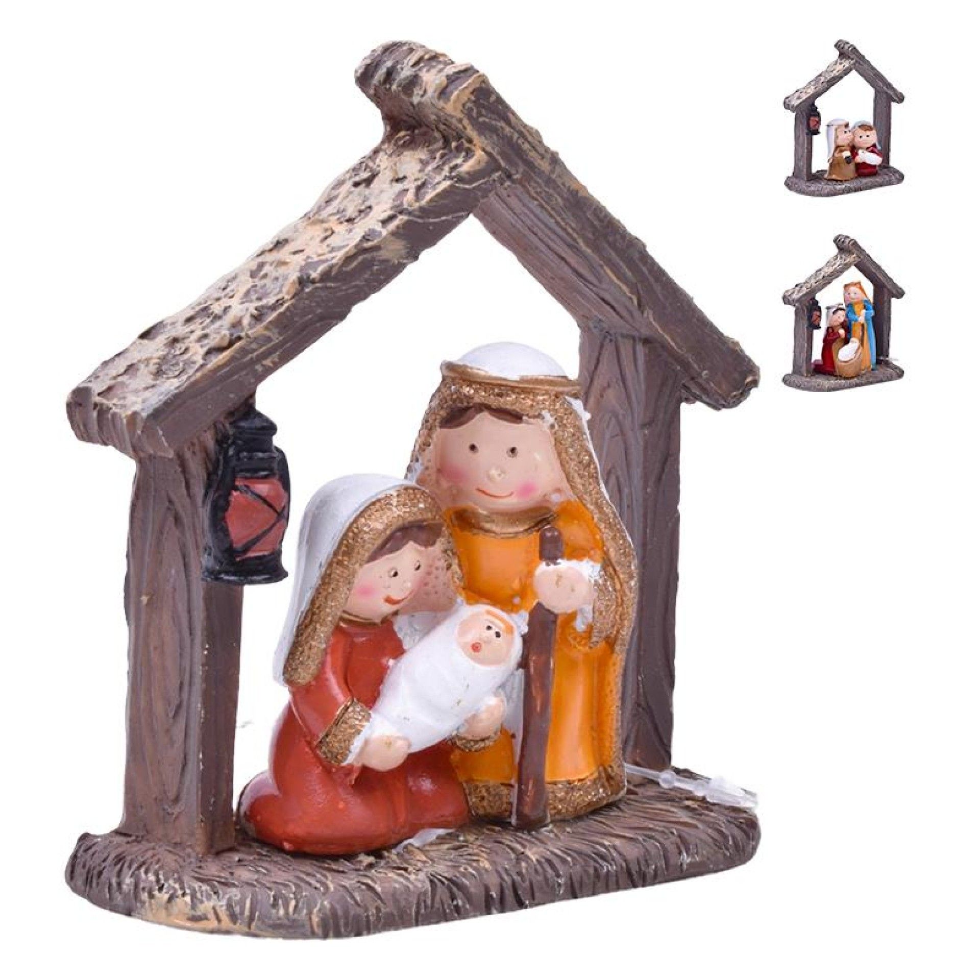 PRESEPIO RESINA 11CM C/ CABANA PRESEPIO RESINA 11CM C/ CABANA