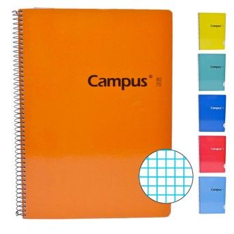 CADERNO CAMPUS A5 QUADR 70GR ESPIRAL