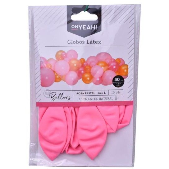 BALAO LATEX ROSA PASTEL 30CM CX20