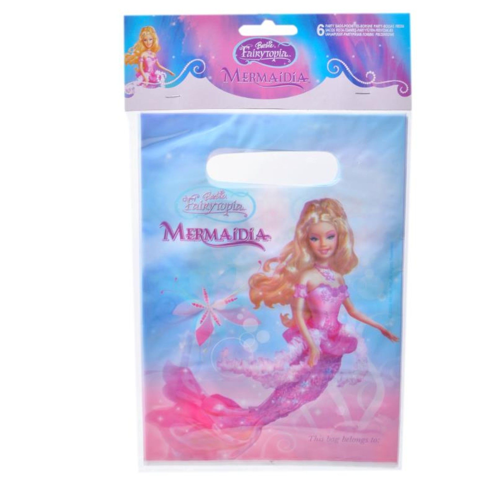 SACOS P/ ANIV. PEQUENA SEREIA 6UNI SACOS P/ ANIV. PEQUENA SEREIA 6UNI