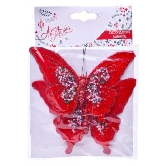 PENDURANTE BORBOLETA 10CM VRM 2UN C/GRAMPO