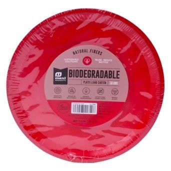 PRATO CARTAO BIO VERM 20.5CM 10UN 8075