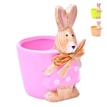 COELHO C/VASO 12X8CM 2845-004 CX72