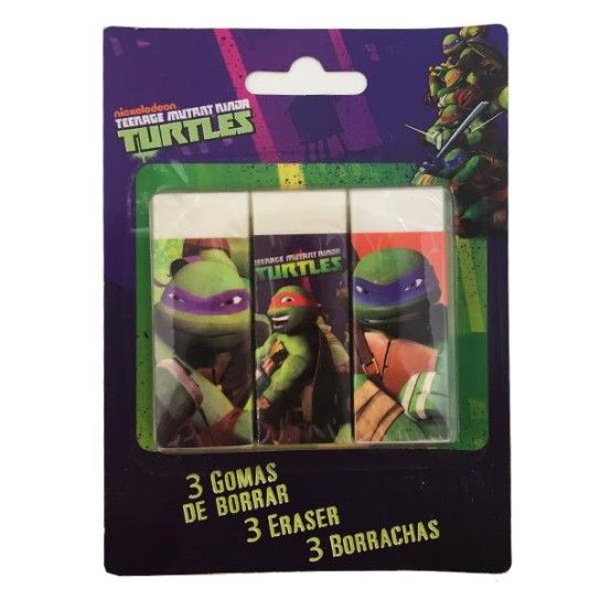 CONJ. 3 BORRACHAS TARTARUGAS NINJA 81070