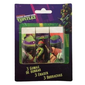 CONJ. 3 BORRACHAS TARTARUGAS NINJA 81070
