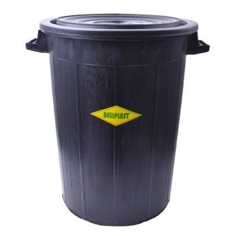 BALDE LIXO C/TAMPA PRETO BELIPLAST 100 L