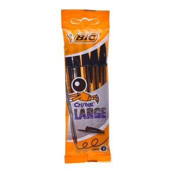 BIC CRISTAL LARGE PACK 5UN PRETO