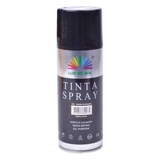 TINTA EM SPRAY 400ML PRETO CETIM
