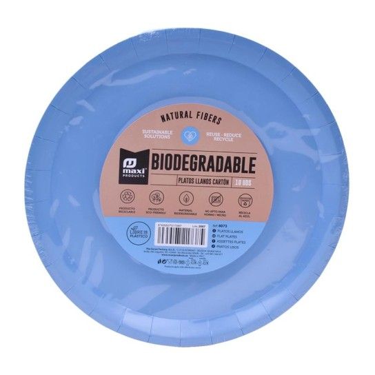 PRATO CARTA BIOAZUL 17CM 12U 8082