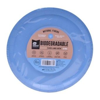PRATO CARTA BIOAZUL 17CM 12U 8082