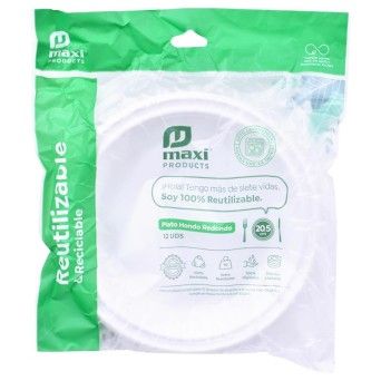 PLASTICO PRATO RASO 20.5CM 12UN CX80