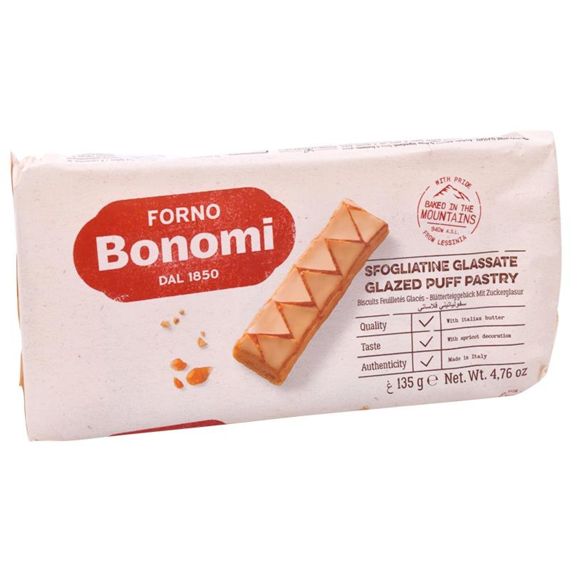 SFOGLIATINE BONOMI GLASSATE 135GR. SFOGLIATINE BONOMI GLASSATE 135GR.