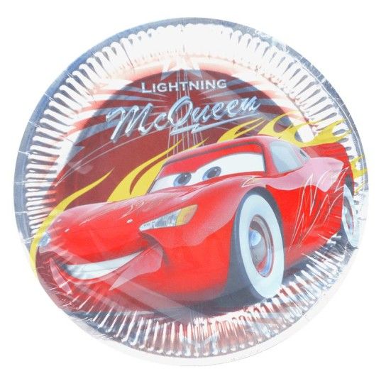 PRATO PAPEL CARS 23CM 8UNI