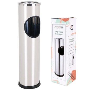 PAPELEIRA CINZEIRO INOX 56X14.7CM