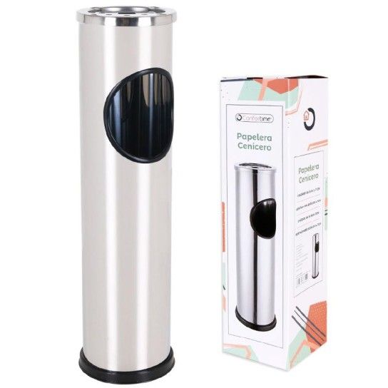 PAPELEIRA CINZEIRO INOX 56X14.7CM