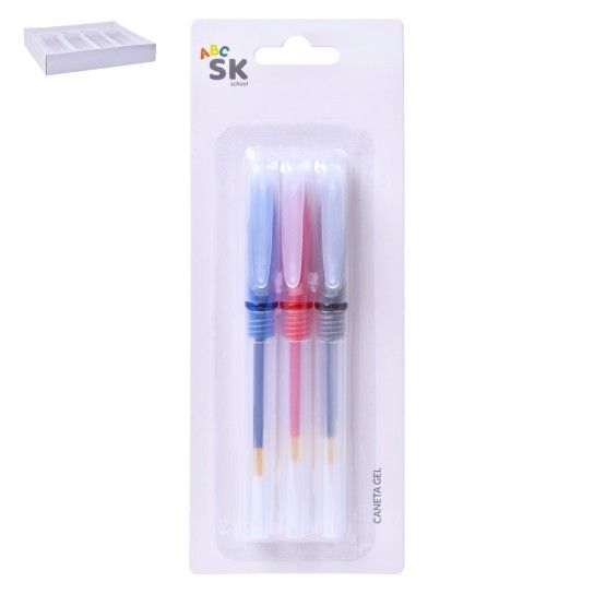 CANETA GEL 3UN 14CM 2556-008-03 CX288