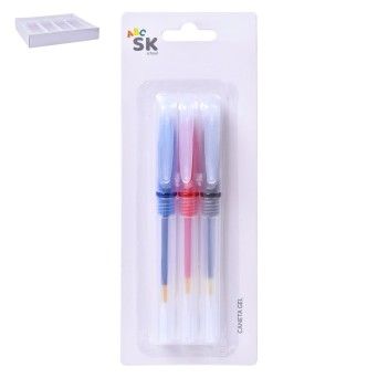 CANETA GEL 3UN 14CM 2556-008-03 CX288