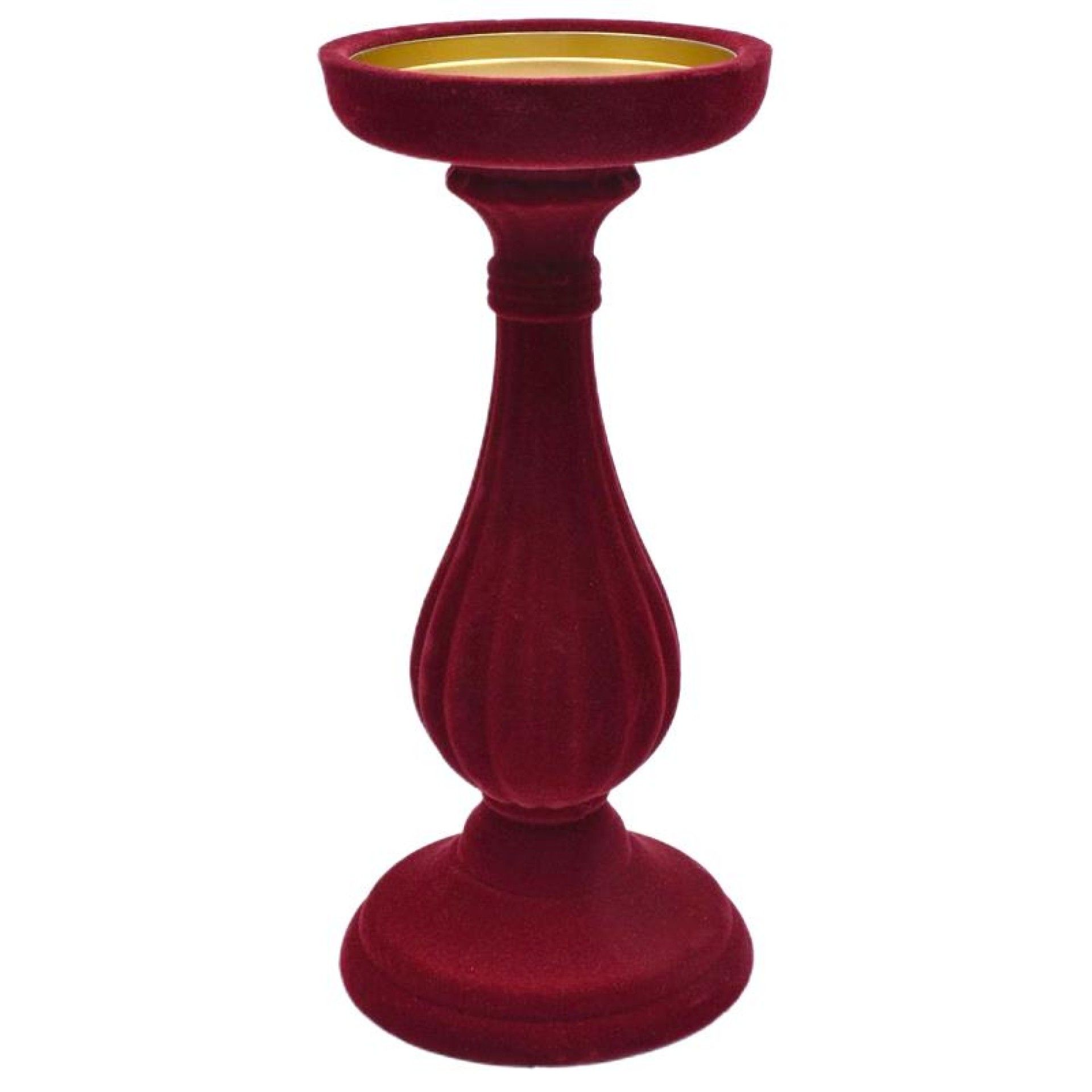 CASTIÇAL 24CM VELUDO VERM. CASTIÇAL 24CM VELUDO VERM.