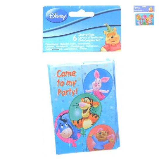 CONVITES WINNIE POOH 6UNI
