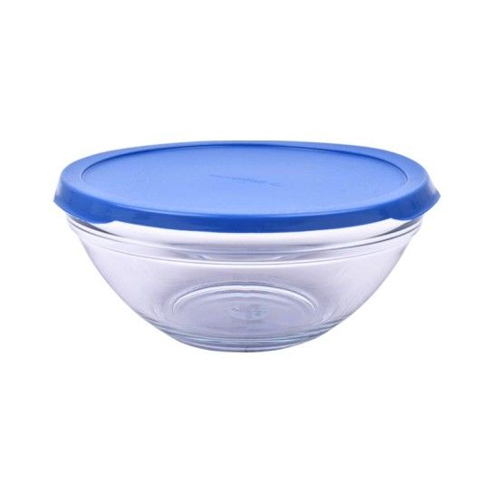 RECIPIENTE REDONDO C/TAMPA AZUL 14CM