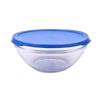 RECIPIENTE REDONDO C/TAMPA AZUL 14CM