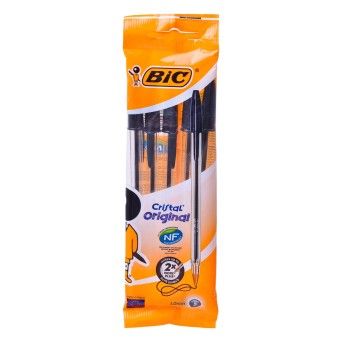 BIC CRISTAL ORIGINAL PACK 4UN PRETO