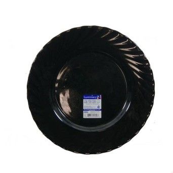 PRATO TRIANON PRETO S/ MESA 19,5CM