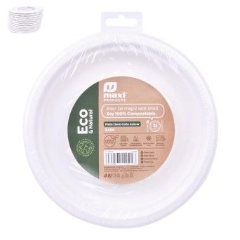 PRATO RASO ECO CANA ACAR 22CM 5UN