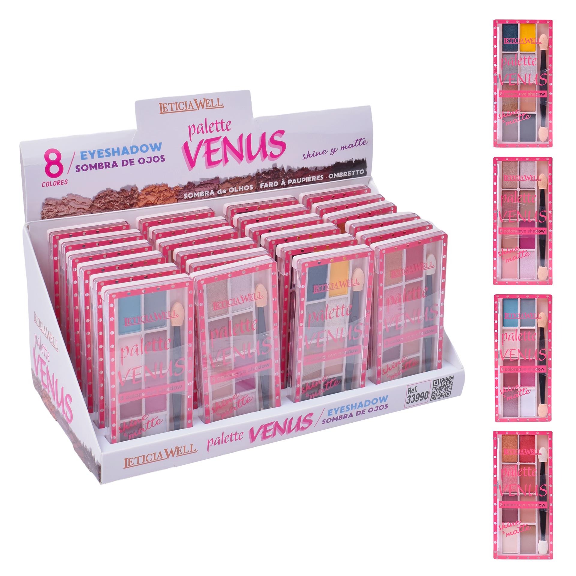 PALETA SOMBRAS VENUS 8 CORES 33990 24UN