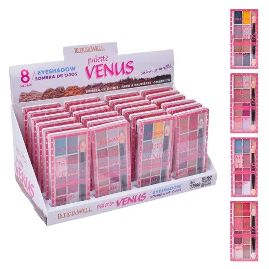 PALETA SOMBRAS VENUS 8 CORES 33990 24UN