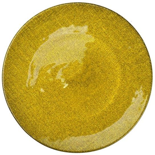 PRATO VIDRO NATAL OURO GLITTER 32CM PRATO VIDRO NATAL OURO GLITTER 32CM