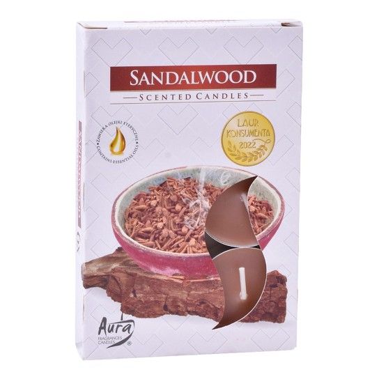 VELAS TEALIGHT SANDALO 6UNI