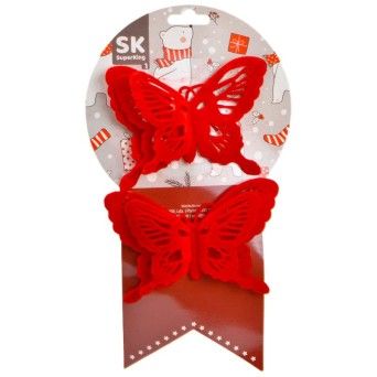 BORBOLETA NATAL VERM 2UN 1869-012