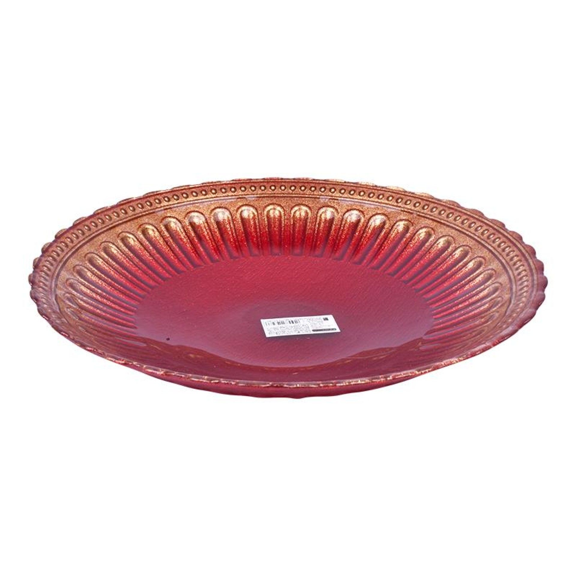 TAÇA DE VIDRO 32CM VERMELHO BRILHO DE OURO TAÇA DE VIDRO 32CM VERMELHO BRILHO DE OURO