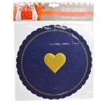 BASE NATAL FELTRO AZUL/OURO 35CM BASE NATAL FELTRO AZUL/OURO 35CM
