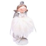 ANJO BRANCO 21CM VESTIDO DE PELO C/LUZ ANJO BRANCO 21CM VESTIDO DE PELO C/LUZ
