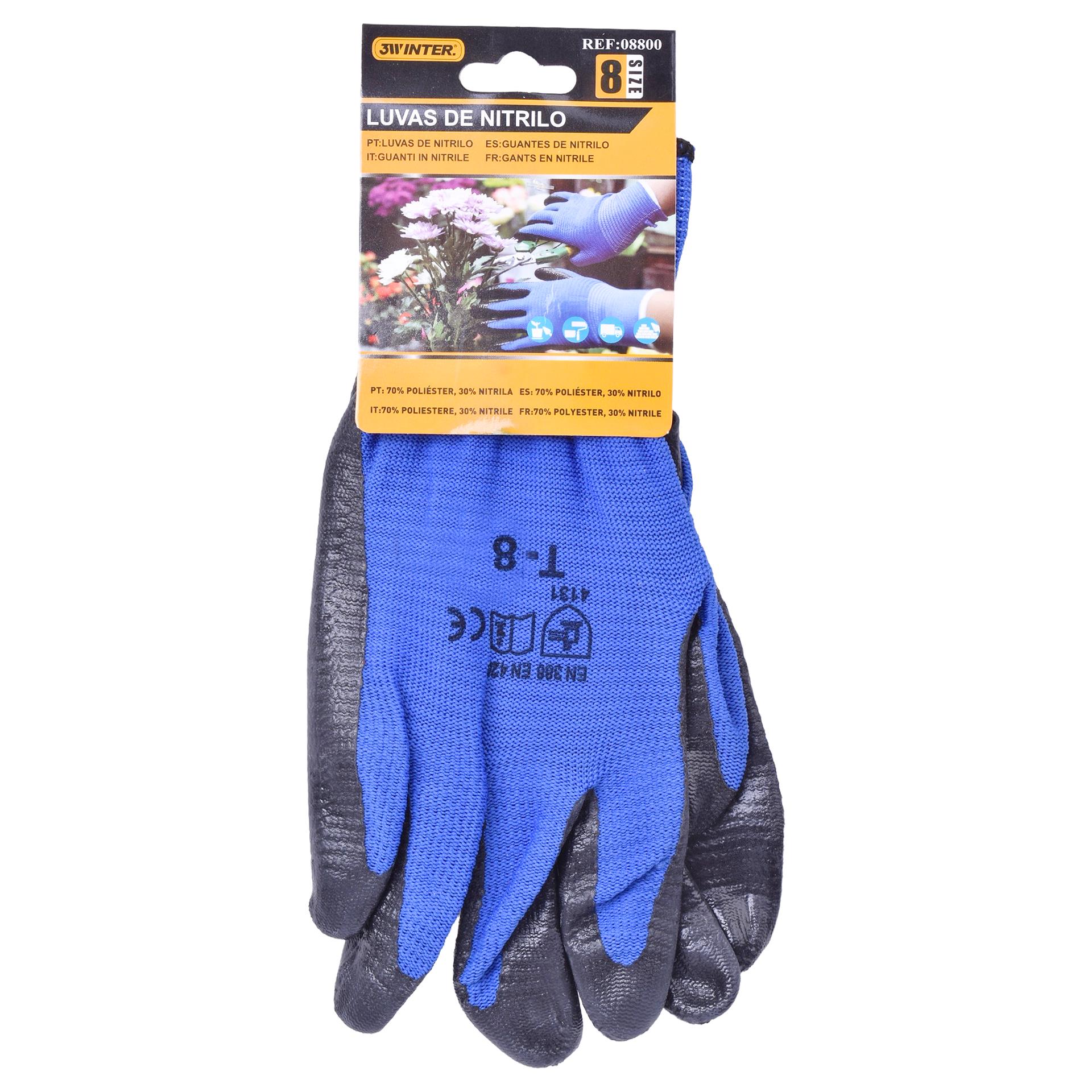 LUVAS TRABALHO PRT/AZL TAM8 08800 LUVAS TRABALHO PRT/AZL TAM8 08800