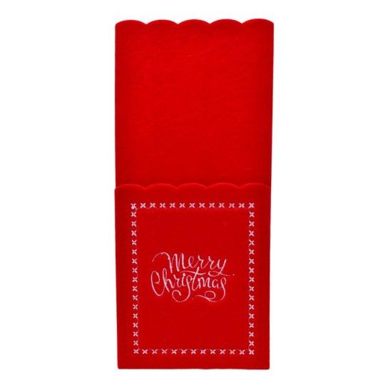 PORTA TALHERES NATAL FELTRO VRM