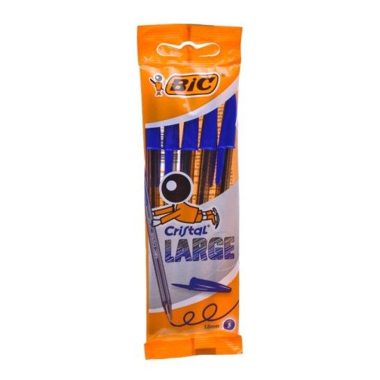 BIC CRISTAL LARGE PACK 5UN AZUL