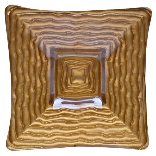 PRATO VIDRO QUAD. 15CM OURO PRATO VIDRO QUAD. 15CM OURO