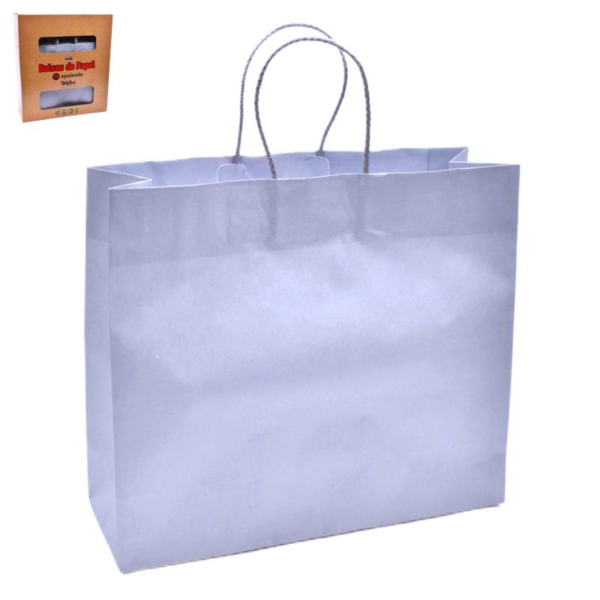 SACO PAPEL PRATEADO 35+12 X31CM SACO PAPEL PRATEADO 35+12 X31CM