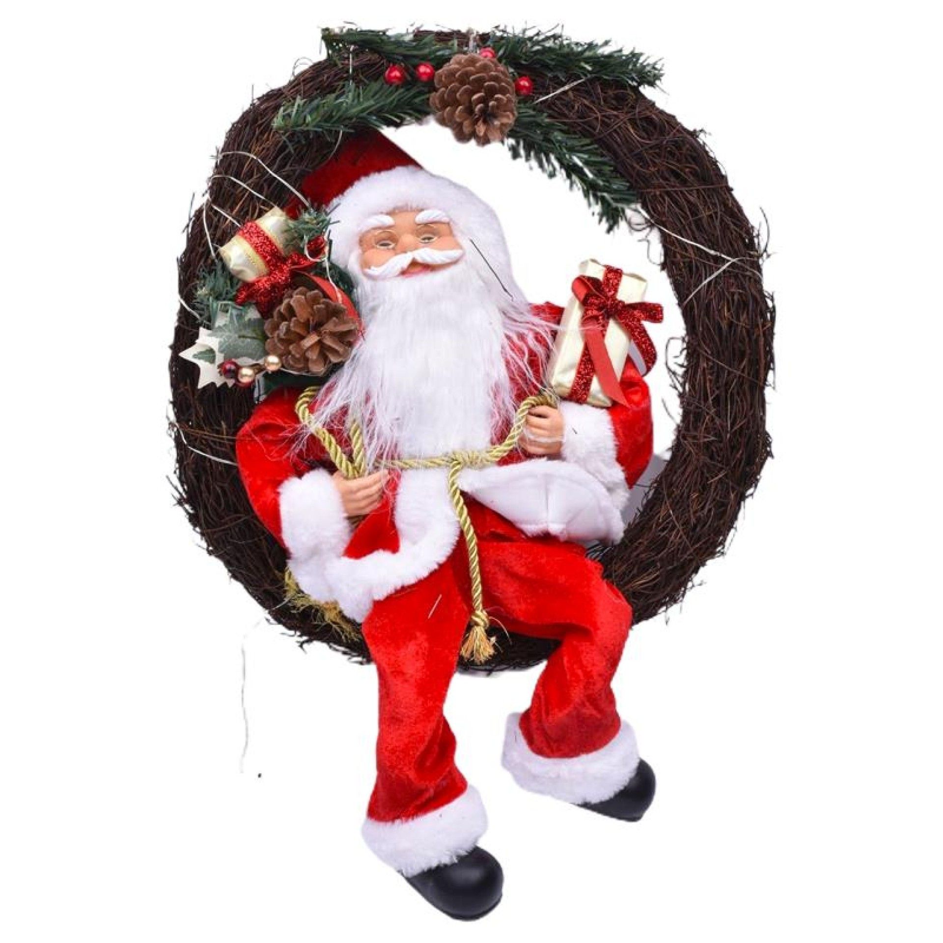 COROA PORTA C/ PAI NATAL 45CM C/10 LED COROA PORTA C/ PAI NATAL 45CM C/10 LED