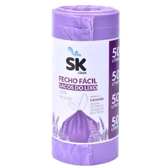 SACO LIXO 50L LAVANDA 15UN