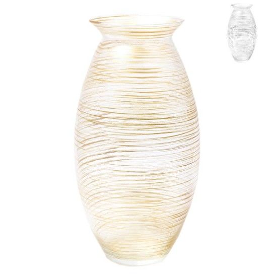 JARRA VIDRO OURO/PRATA 37CM JARRA VIDRO OURO/PRATA 37CM