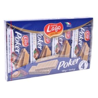 POKER WAFERS CHOCOLATE 4X45G