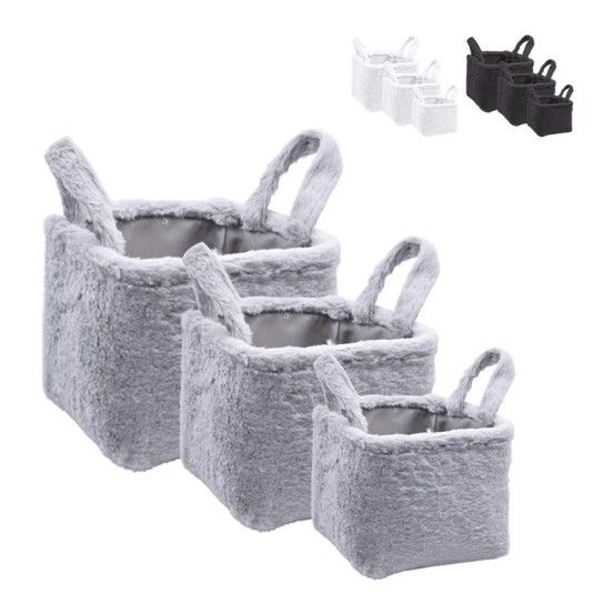 CONJ. 3 CESTOS PELUCHE 28X28X20CM CONJ. 3 CESTOS PELUCHE 28X28X20CM